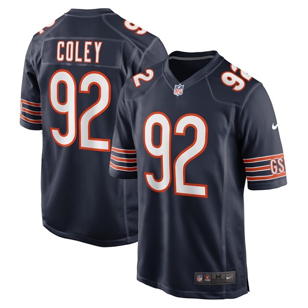 mens nike trevon coley navy chicago bears game player jersey